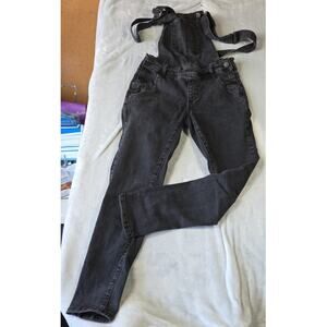 Wallflower Women’s/Teens Small Bib Black Denim Jean Overalls Stretch 0884